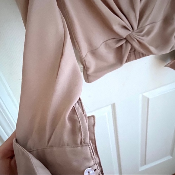 Nude Button Up Blouse - Picture 3 of 3